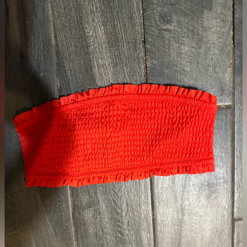 Smocked bikini top